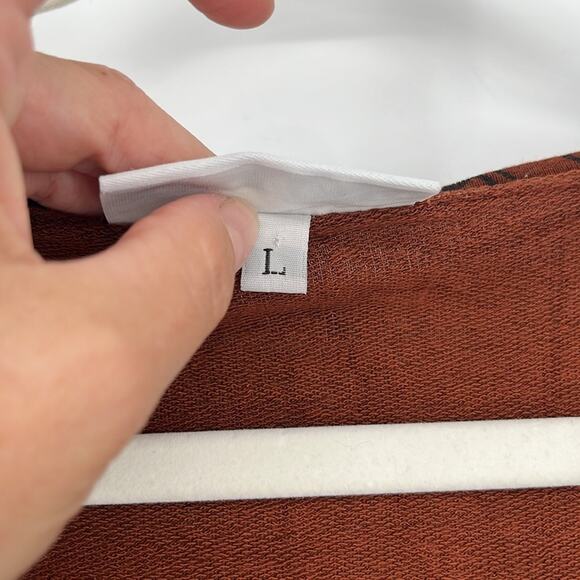 Bryn Walker Alanna Tunic Top Dress Large Rust Floral Print - Picture 8 of 11